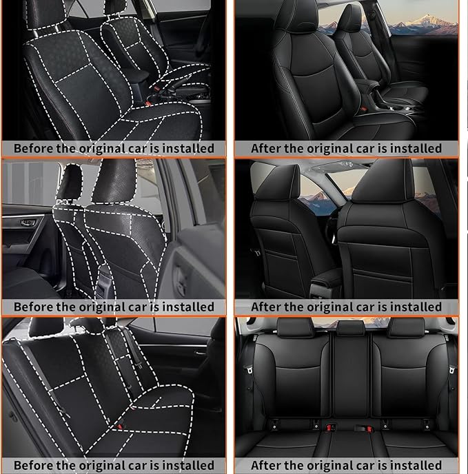 Faux Leather Seat Covers for Toyota Corolla Cross — Full Set — Black