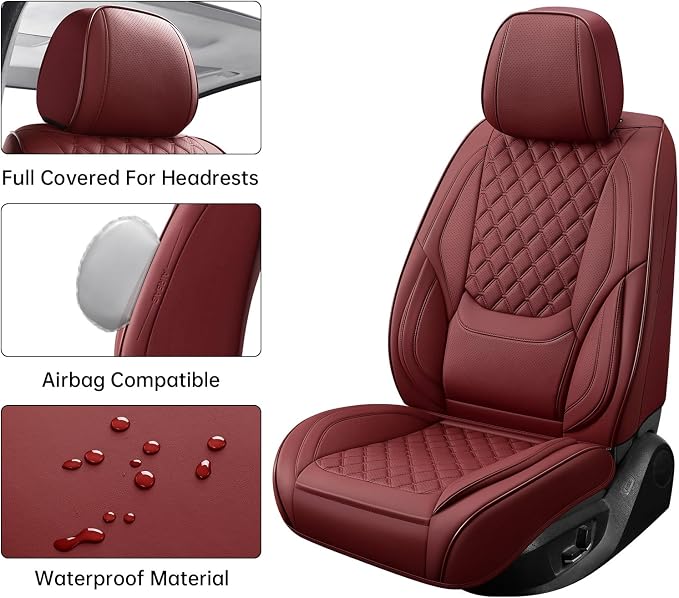 Universal Seat Covers — Front Seat — Red / Burgundy