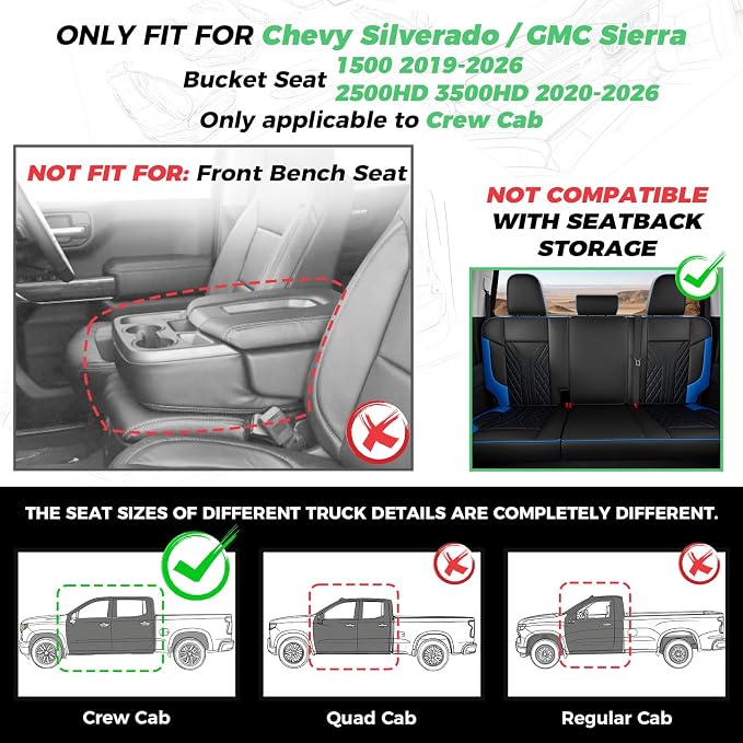 Seat Covers for Chevrolet Silverado / GMC Sierra — Full Set
