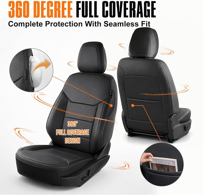 Faux Leather Seat Covers for Ford Maverick — Full Set — Black