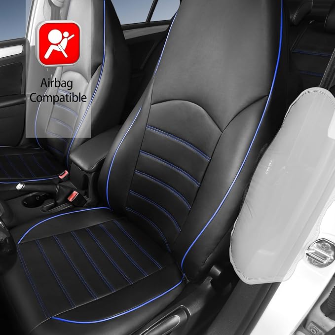 Universal Faux Leather Seat Covers — Full Set — Blue