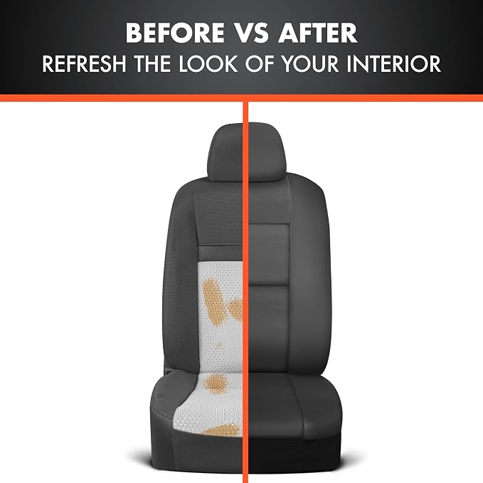 Faux Leather Car Seat Covers — Full Set — Black