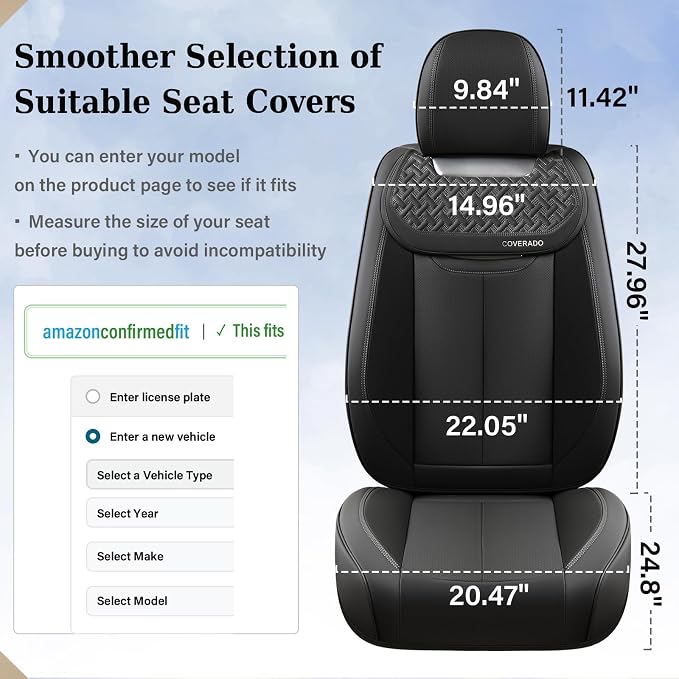 Universal Seat Covers — Full Set — Black