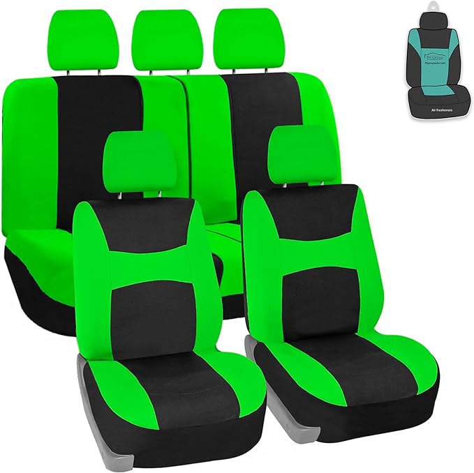 Universal Fabric Seat Covers — Full Set — Green