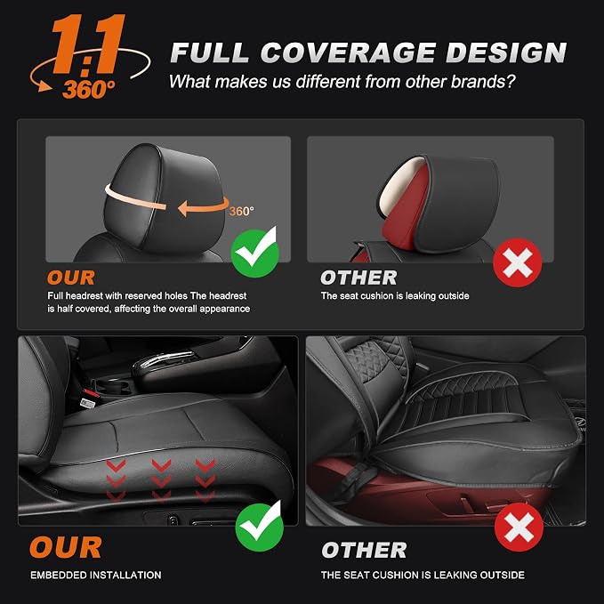 Faux Leather Seat Covers for Toyota RAV4 — Full Set — Black