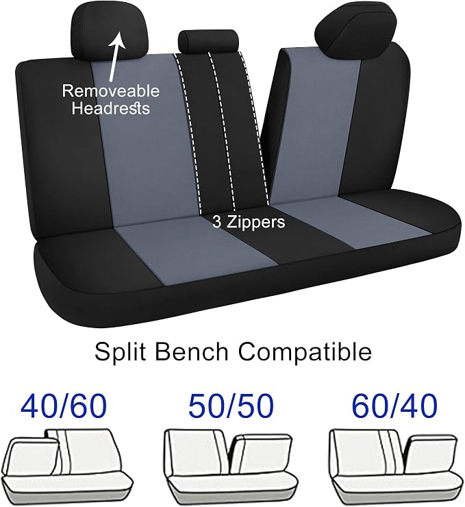 Universal Neoprene Seat Covers — Black / Gray