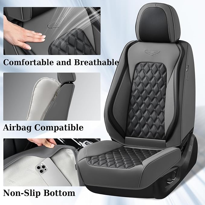 Universal Faux Leather Seat Covers — Full Set