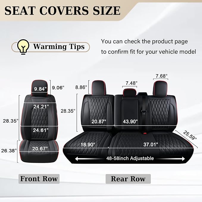 Seat Covers for Multiple Vehicles — Rear Seat