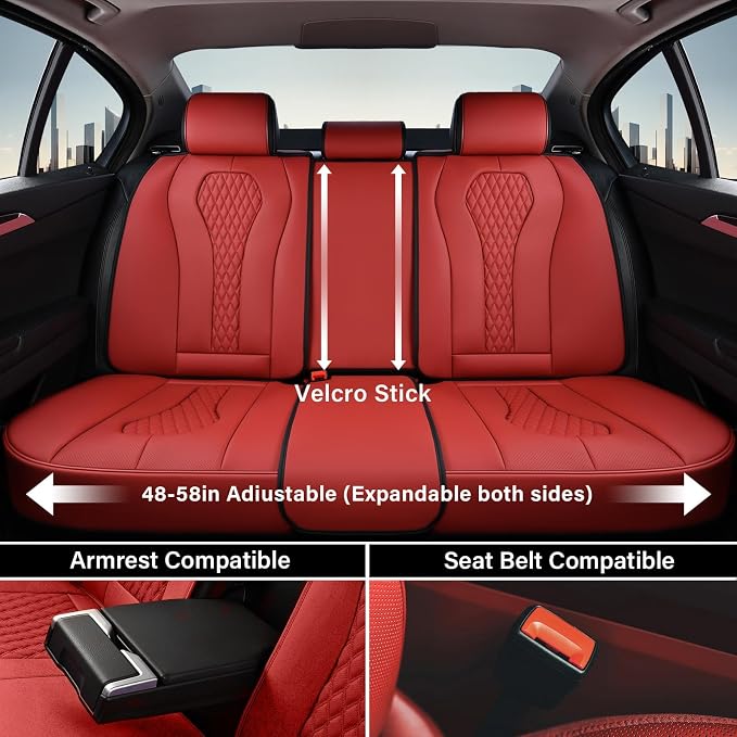 Universal Seat Covers — Full Set — Red