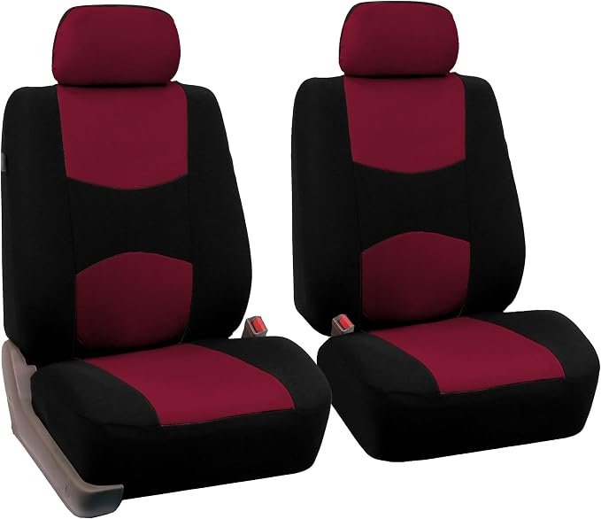Universal Fabric Seat Covers — Front Seat — Burgundy