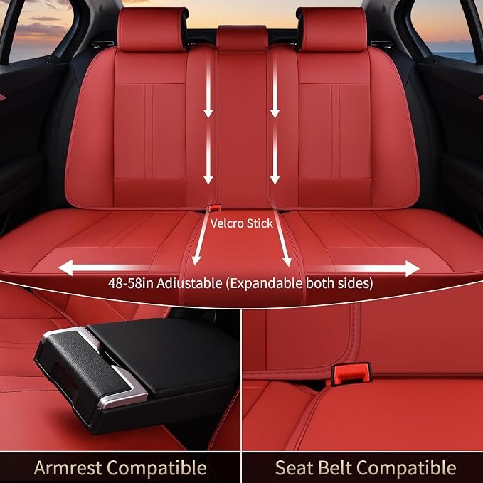 Universal Seat Covers — Full Set — Red