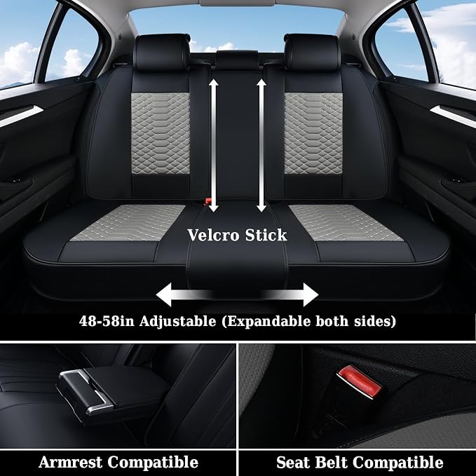 Universal Seat Covers — Full Set — Black / Gray