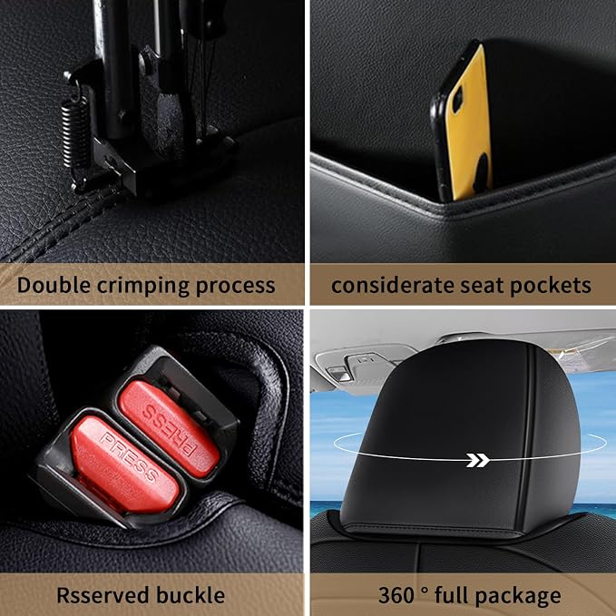 Faux Leather Seat Covers for Honda HR-V — Full Set — Black