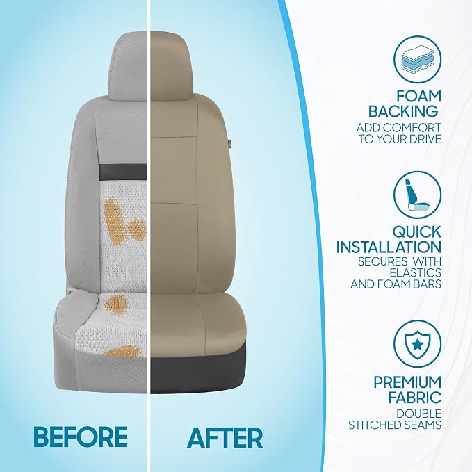 Car Seat Covers — Full Set — Beige