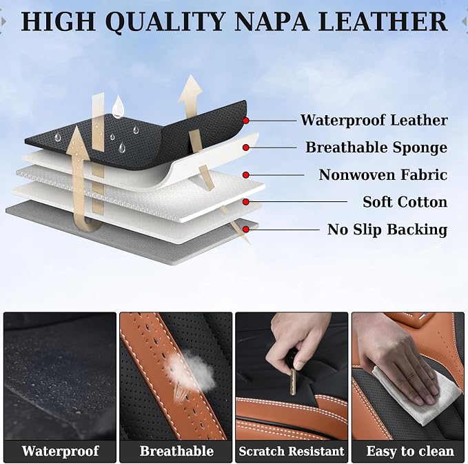 Universal Seat Covers — Front Seat — Black / Brown