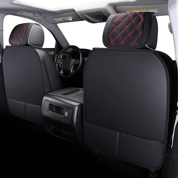 Faux Leather Seat Covers for Chevrolet Silverado / GMC Sierra — Full Set — Black / Red