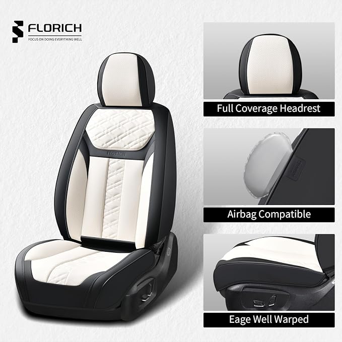 Universal Seat Covers — Full Set — White
