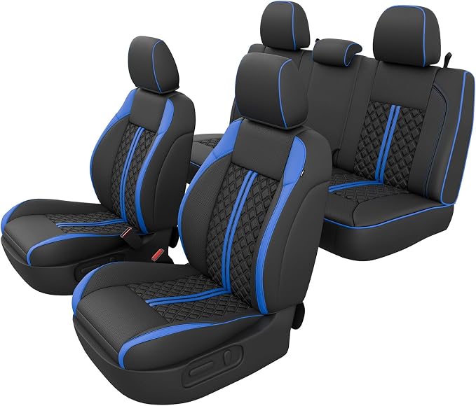 Seat Covers for Toyota Tacoma — Full Set — Black / Blue
