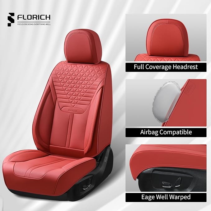 Universal Seat Covers — Full Set — Red