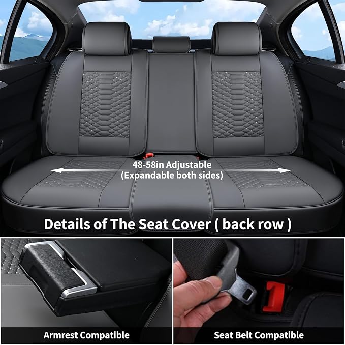 Universal Seat Covers — Full Set — Gray