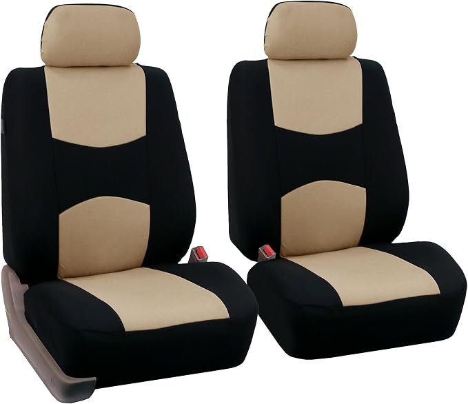 Universal Fabric Seat Covers — Front Seat — Beige
