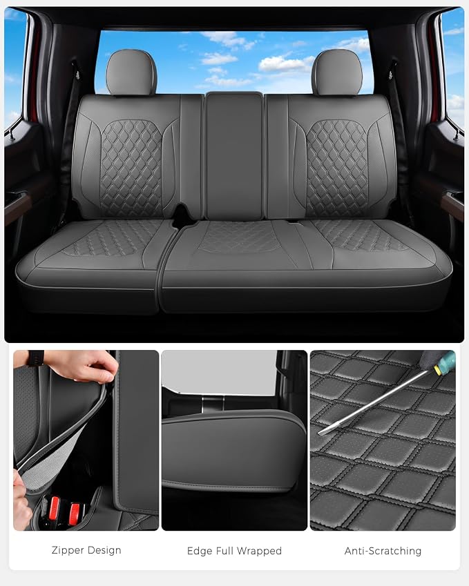 Seat Covers for Multiple Vehicles — Rear Seat — Gray