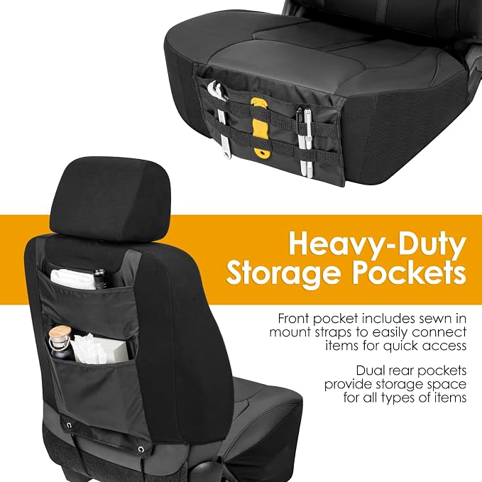 Faux Leather Car Seat Covers — Front Seat — Black