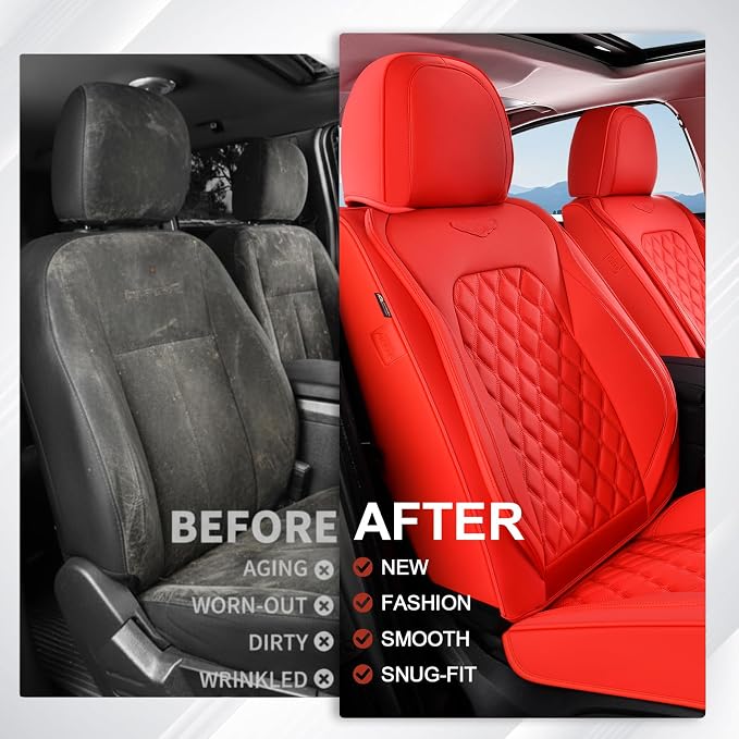 Universal Seat Covers — Front Seat — Red