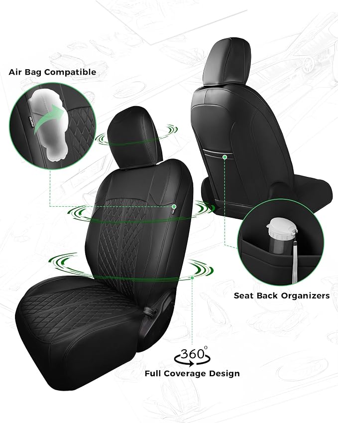Seat Covers for Jeep Wrangler — Full Set — Black