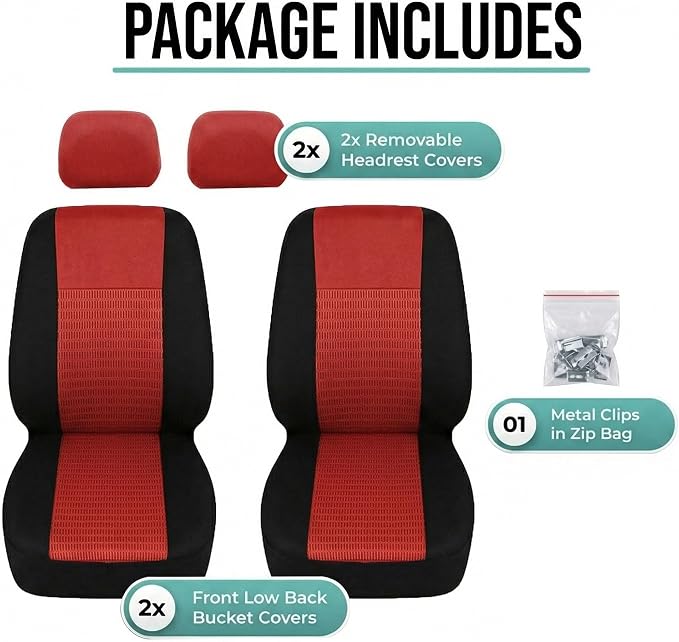 Universal Seat Covers — Front Seat — Red