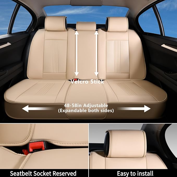 Universal Seat Covers — Full Set — Beige