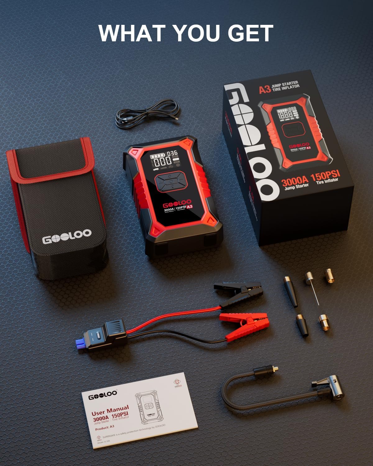 A3 Jump Starter & Tire Inflator | 3000A for Gas & Diesel 71K76IbSxpL._AC_SL1500