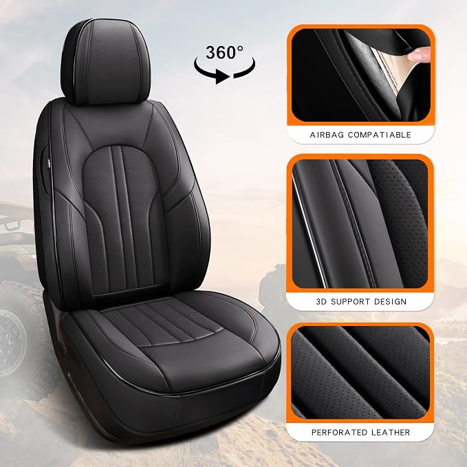 Universal Seat Covers — Front Seat — Black