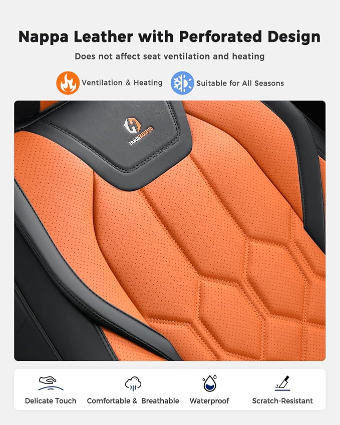 Universal Seat Covers — Front Seat — Black / Orange
