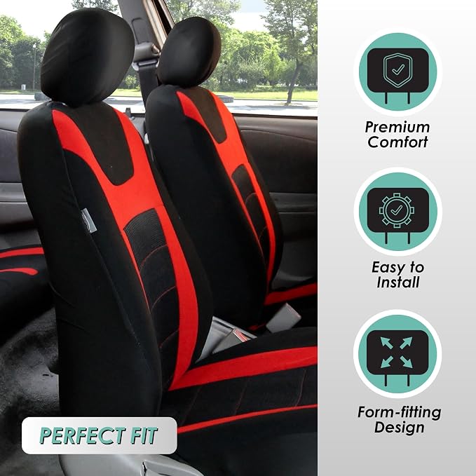 Universal Seat Covers — Front Seat — Red / Black