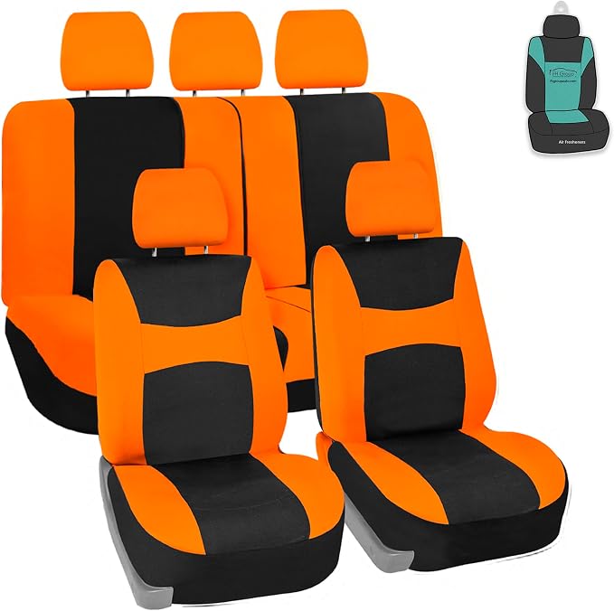 Universal Fabric Seat Covers — Full Set — Orange