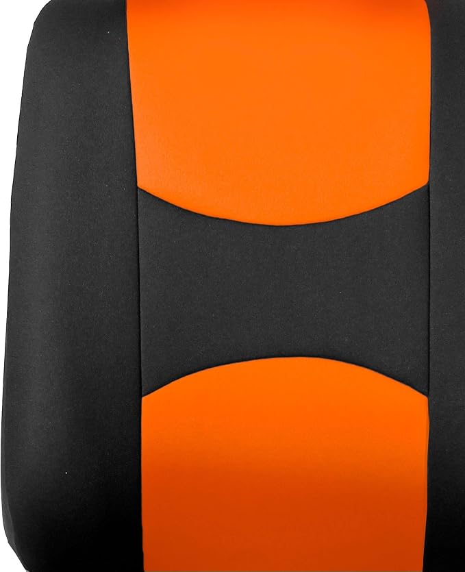 Universal Fabric Seat Covers — Orange / Black