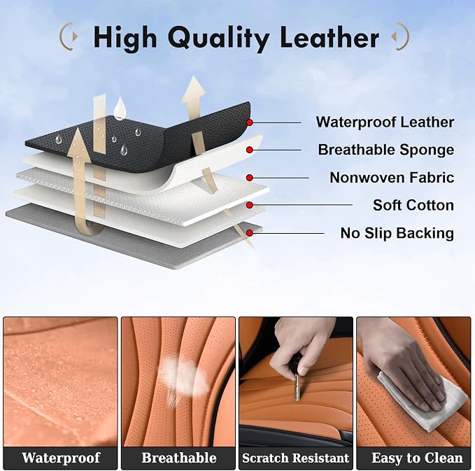 Universal Seat Covers — Full Set — Black / Brown