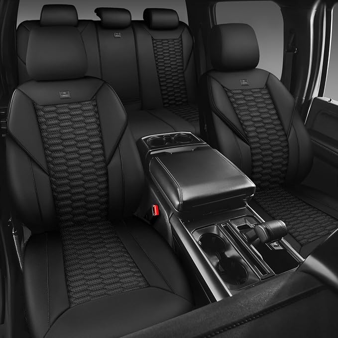 Universal Faux Leather Seat Covers — Full Set — Black