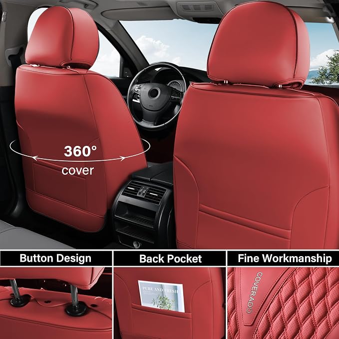 Universal Seat Covers — Front Seat — Red