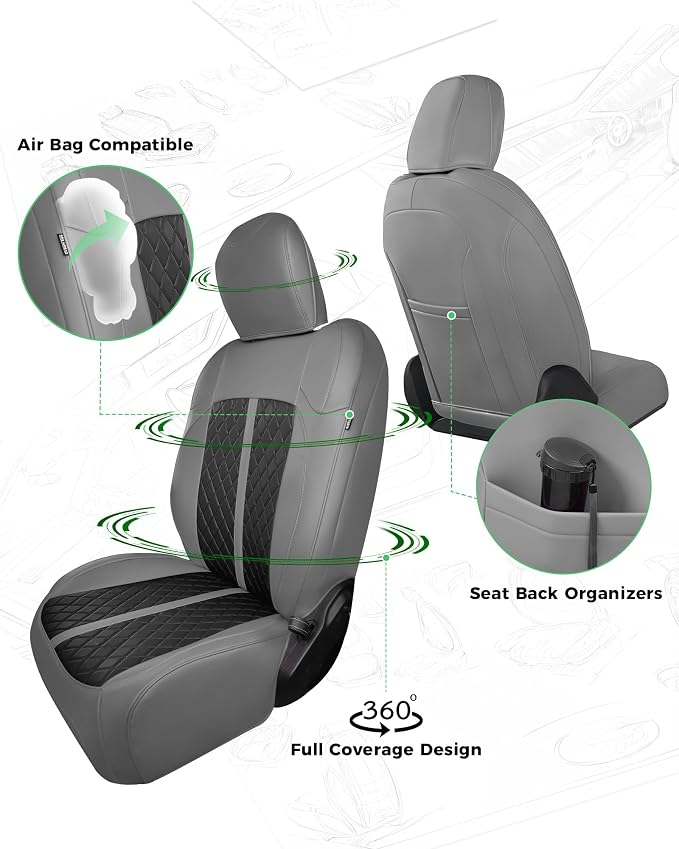 Seat Covers for Jeep Wrangler — Full Set — Gray / Black