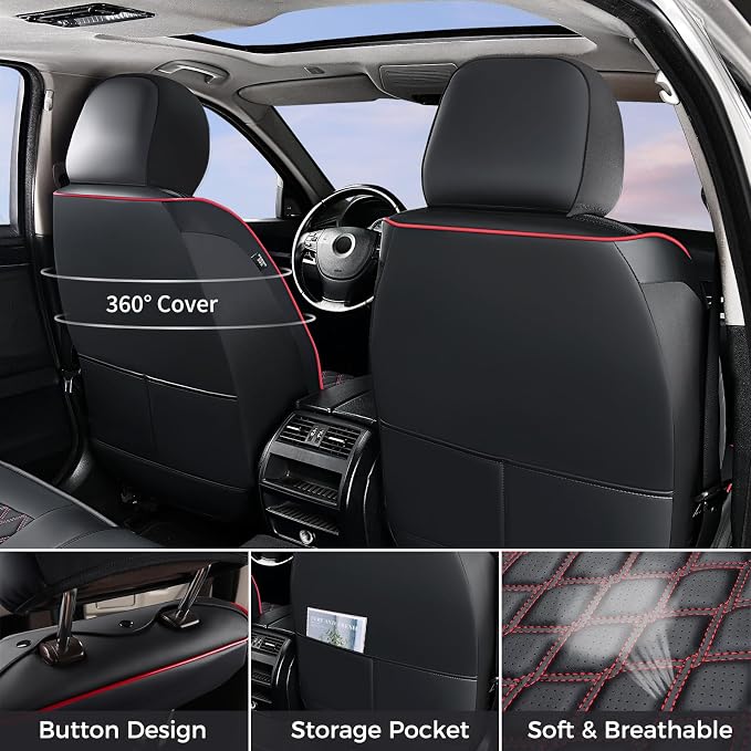 Seat Covers for Jeep Wrangler — Front Seat — Black / Red