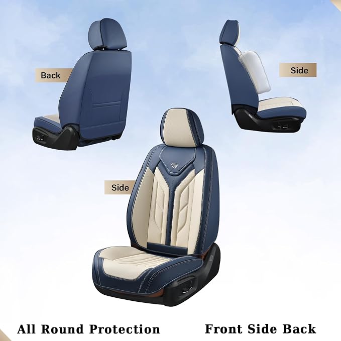 Universal Seat Covers — Full Set — Blue / Beige