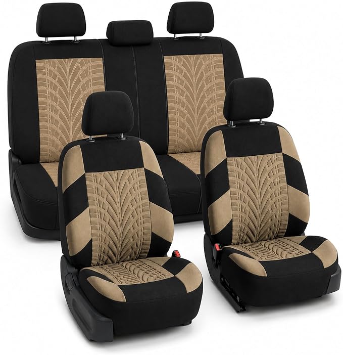 Universal Fabric Seat Covers — Full Set — Beige