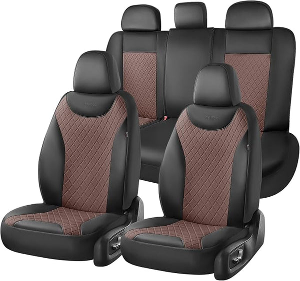Universal Seat Covers — Full Set — Black / Coffee