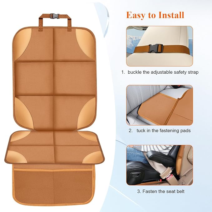Child Car Seat Protector — Tan