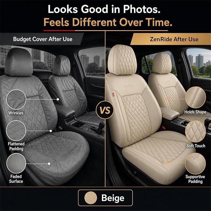 Universal Seat Covers — Front Seat — Beige
