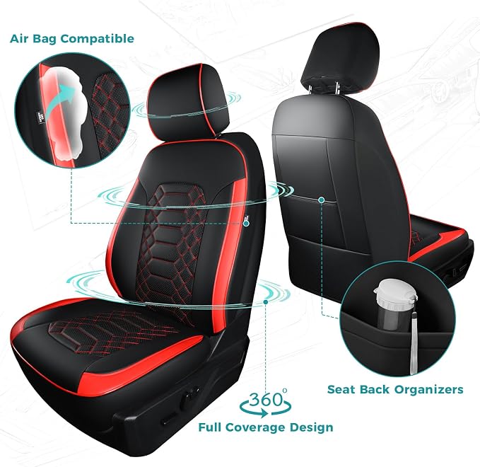 Faux Leather Seat Covers for Multiple Vehicles — Full Set