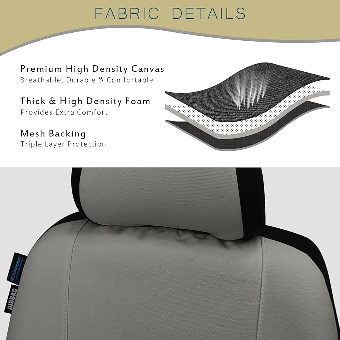 Universal Seat Covers — Front Seat — Gray