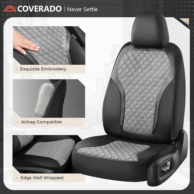 Universal Seat Covers — Full Set — Black / Gray